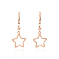 SK Jewellery Shimmer Star 14K Rose Gold Huggie Hoop Earrings