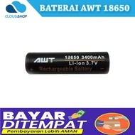 BATERAI AWT HITAM 18650 RECHARGEABLE - BATER AWT RECHARGEABLE 18650