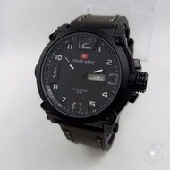 SWISS ARMY TALI KULIT SPORT FITUR TANGGAL & HARI AKTIF JAM TANGAN PRIA SA 8888 EDISI TERBARU