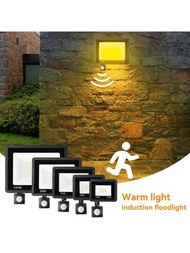 節能LED感應蘋果形洪水燈10W/20W/30W/50W/100W超亮室內/室外庭院走廊燈，配備動感應控制