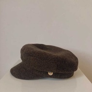 Korean Blogger Same Style Metal Buckle Autumn Winter Melade Cap Woolen Newsboy Hat Octagonal Hat Blo