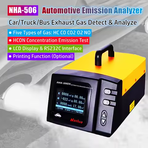 NHA-506 Automotive Exhaust Analyzer Car Truck Bus HC CO CO2 O2 NO Emission Tester Automobile Exhaust