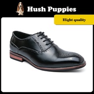Hush Puppies Men Shoes รองเท้าผู้ชาย รุ่น Ethan D.Slip on Wave สีดำ รองเท้าหนังแท้ รองเท้าทางการ รองเท้าแบบสวม