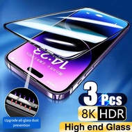 3Pcs Speaker Dustproof no Hole Clear 9H Tempered Glass For iPhone 16e 16 15 14 13 12 mini 11 Pro Xs