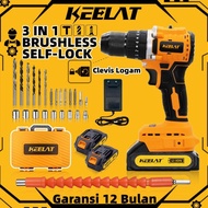 KEELAT- KCD007 Brushless Bor Cordless10mm Mesin Bor Elektrik Baterai