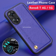 PU Leather Texture Phone Case For Oppo Reno 8 T 8T 8 pro plus 8pro+ 8Z 8Lite Reno8 T Reno8T Reno8 pro Reno8pro 4G 5G Casing Soft TPU Edge Protection Bumper Shockproof Back Cover