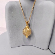 天然金髮晶項鍊