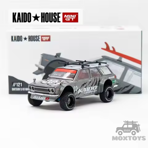 Kaido House x MINI GT 1:64 Datsun KAIDO 510 Wagon 4x4 Kaido Offroad V1 Diecast Model Car