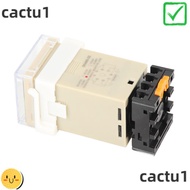 CACTU Digital Time Relay, DH48S‑2Z with Socket Base Time Relay, Precision Timing 0.01S-99H99M 220V T