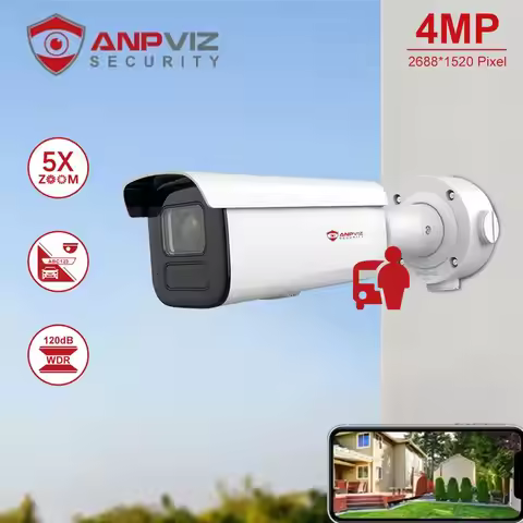 Anpviz 4MP 5X zoom Bullet POE IP License Plate Recognition Camera Human vehicle detection security c