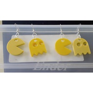 Electronic game packman hook earrings