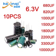 10PCS/PACK 6.3v Electrolytic Capacitor In-line DIP Aluminum Capacitor 6.3 Volts 2200 Microfarad Capa