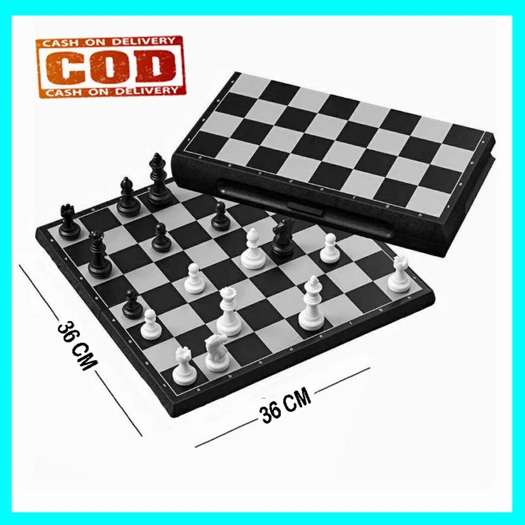 Mainan Anak Papan Catur Plastik - Chess Board Games Size M UK 36X36 CM / Games Strategi