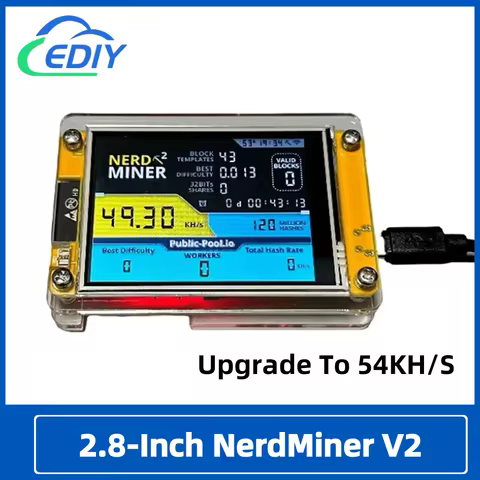 SuperDeals Brand New Nerdminer V3 2.8-Inch BTC Solo Lottery Nerd Miner Crypto Bitcoin Miner Solo Min