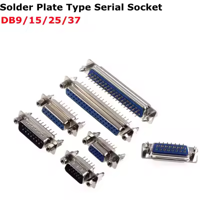 DB9 DB15 DB25 DB37 9/15/25/37 Pin Straight 180 Degree Male Female Plug D-sub PCB Mounting Connector 