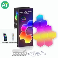 6pcs/12pcs RGB Hexagon Light &amp; DIY wall light with remote control for Computer Game Room