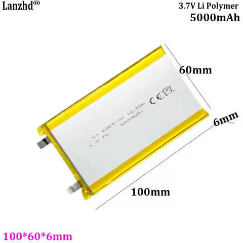 1-10pcs Li Po Polymer 3.7V 5000mAh 6060100 Lithium Battery For GPS DVD E-book tablet pc laptop power