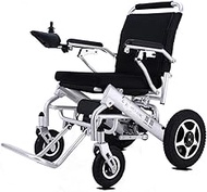 Fashionable Simplicity Electric Wheelchair Foldable And 25Kg Lightweight Powered Wheelchair; Joystick Openable Handrail Supports 150Kg Seat Width 43Cm Silver Portable