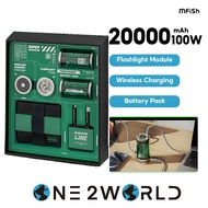 MFISH 20000mAh Magnetic Wireless PowerBank with 100W PD Fast Charging With Battery Pack Flashlight M