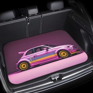 1Pc Retro Abarth 500 Rear Compartment Mat-Suitable for Cars, SUVs and Trucks, Using Bright Pink and 