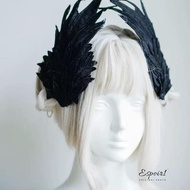 ESPOIR1 Hair Clips, Black White Angel Wing Cosplay Hair Accessories, Vintage Barrette Hairpin Wing H