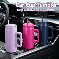 Tumbler 50oz Handle Straw Lid Stainless Car Simple Thermos Modern Cup Water Bottle