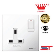 CROWN 13A SWITCH SOCKET WITH SIRIM APPROVED CE SERIES
