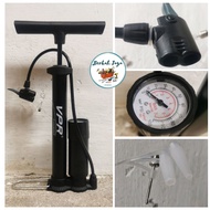 MINI BIKE PUMP "VIPER" W/TUBE+AMPER BLACK (MINI) | "VPR" BICYCLE PUMP 40CM LONG TUBE