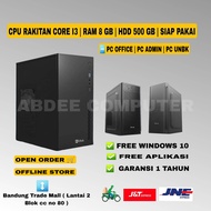 Cpu Rakitan Pc Core i3 Ram 8 Gb Hdd 500 Gb Pc Admin Pc unbk Siap Pakai