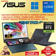 #AZ235 USED ASUS ZENBOOK PRO DUO UX8402ZE Intel i7-12700H 16GB 1TB SSD Nvidia RTX3050Ti Dual Touch S
