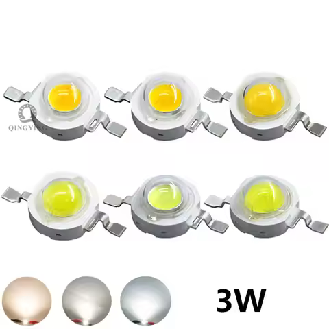 20 Pcs High Power 2 Pin 3W White LED Emitters 260-280Lm 3500K 4500K 6500K 10000K 20000K 30000K