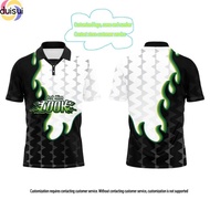 Fire Street Jersey Green Jersey Retro Collar Shirt Sublimation Jersey Custom Name Retro Viral