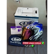 Helmet Arai Stella Biru logo tanam ram 3 open face