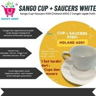 Sango Cup+Saucers 01301 [Holand A001] / Cangkir Lepek Putih