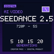Seedance 2.5 AI Video Generator Pass Digital 720p 5s | 5-20 Generations | Text Image to Video