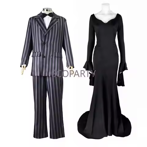 New The Addams Cosplay Family Wednesday Addams Costume Halloween Black Dress for Women Cosplay Costu