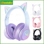 ONIKUMA Bluetooth Headset Cat Ear Wireless Noise Canceling Gaming Headphones with Microphone