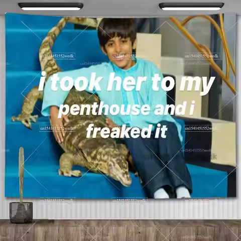 I Took Her To My Penthouse And I Freaked It Tapestry Ravi And Mr.s Kipling Meme Tapestry Aesthetic R