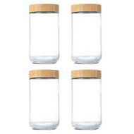 BOCO Kitchen Organization Container Sealed Glass Container Glass Airtight Jars for Overnight Oats Se