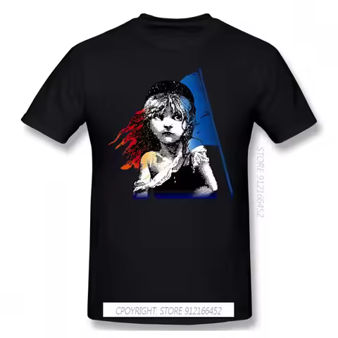 Men Les Miserables Valjean Historical Period Musical Film Comfortable T-Shirt Les Mis 100% Cotton Te