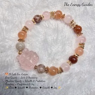 (SG INSTOCK)9 Tails Fox Bracelet – Rose Quartz |Multilayer Phantom |Sunstone