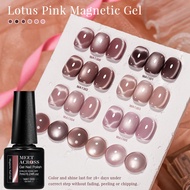 MEET ACROSS 7ml Purple Crystal Magnetic Cat Eye Nail Gel for Salon & Home Use