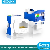 HOOLNX CAT6 Rotating Keystone Jack, No Punch Down Tool Required Network Module, 1/5/10 PACK