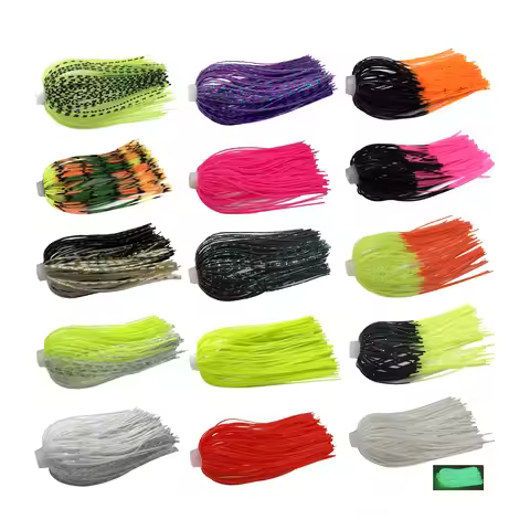 5 pcs/lot 88 Strands 70mm Silica gel Skirts Elastic hole Umbrella skirts Fishing Accessories Buzzbai
