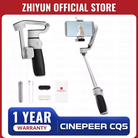 ZHIYUN Official CINEPEER CQ5 3-Axis Phone Gimbal equipped with AI Face Tracking and Fill Light for i