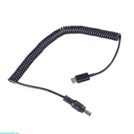 dreamedge14 Type C to 5V 9V 12V DC5525 Spring Charging Cable Wire Power Cord Line for Fan