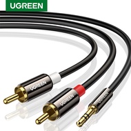 UGREEN 3.5mm to RCA Cable, 6FT RCA Male to Aux Audio Adapter HiFi Sound Headphone Jack Adapter Metal Shell RCA Y Splitter RCA Auxiliary Cord 1/8 to RCA Connector for Phone Speaker MP3 Tablet HDTV