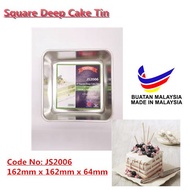 JS2006 6" Aluminium Square Deep Cake Tin / 6" Loyang Empat Segi