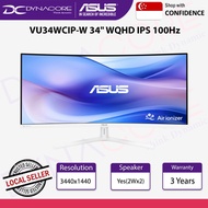 ASUS VU34WCIP-W 34 inch WQHD IPS 100Hz 1500R Curvature SmoothMotion USB-C PD 65W Eye Care Monitor