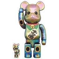 現貨發售 全新Be@rbrick 透明黑招財貓 400％＋100％